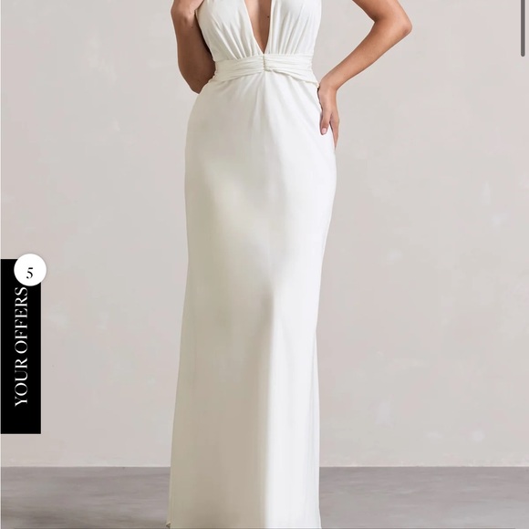 Club L London Ivory Backless Gown - Picture 2 of 7